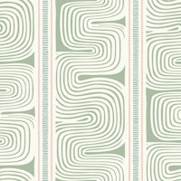 Retro Waves in Sage ταπετσαρία