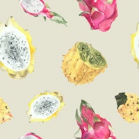 Vibrant Tropical Fruit Pattern wallpaper