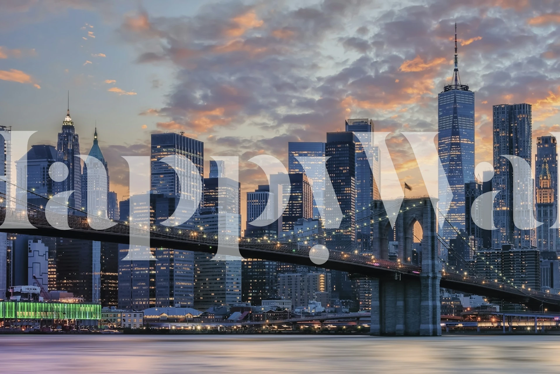 New York Sunset Serenity-tapet i ett rum