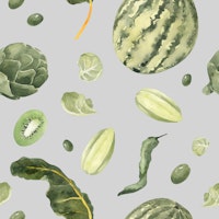 Green Harvest Fruit Pattern tapete