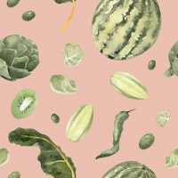 Lush Green Fruits & Veggies tapete