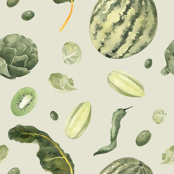 Green Tropical Fruits & Veggies