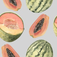Watermelon & Papaya Fruit Pattern tapete