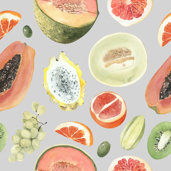 Exotic Fruit Mix Seamless Pattern