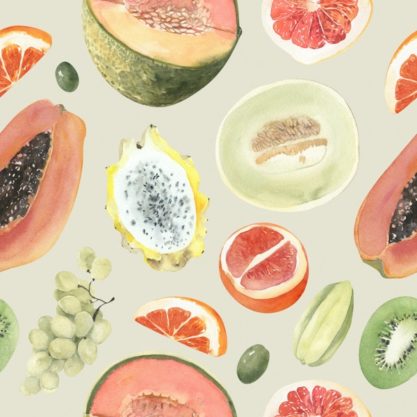 Juicy Tropical Fruits Seamless Design
