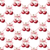 Pink Vintage Cherry Ribbon Delight ταπετσαρία