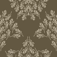 Rustic leaf damask medium – taupe brown ταπετσαρία