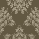 Rustic leaf damask medium – taupe brown