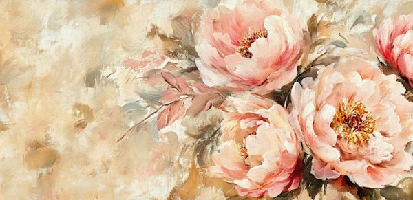 Elegant Peach Peony Blooms