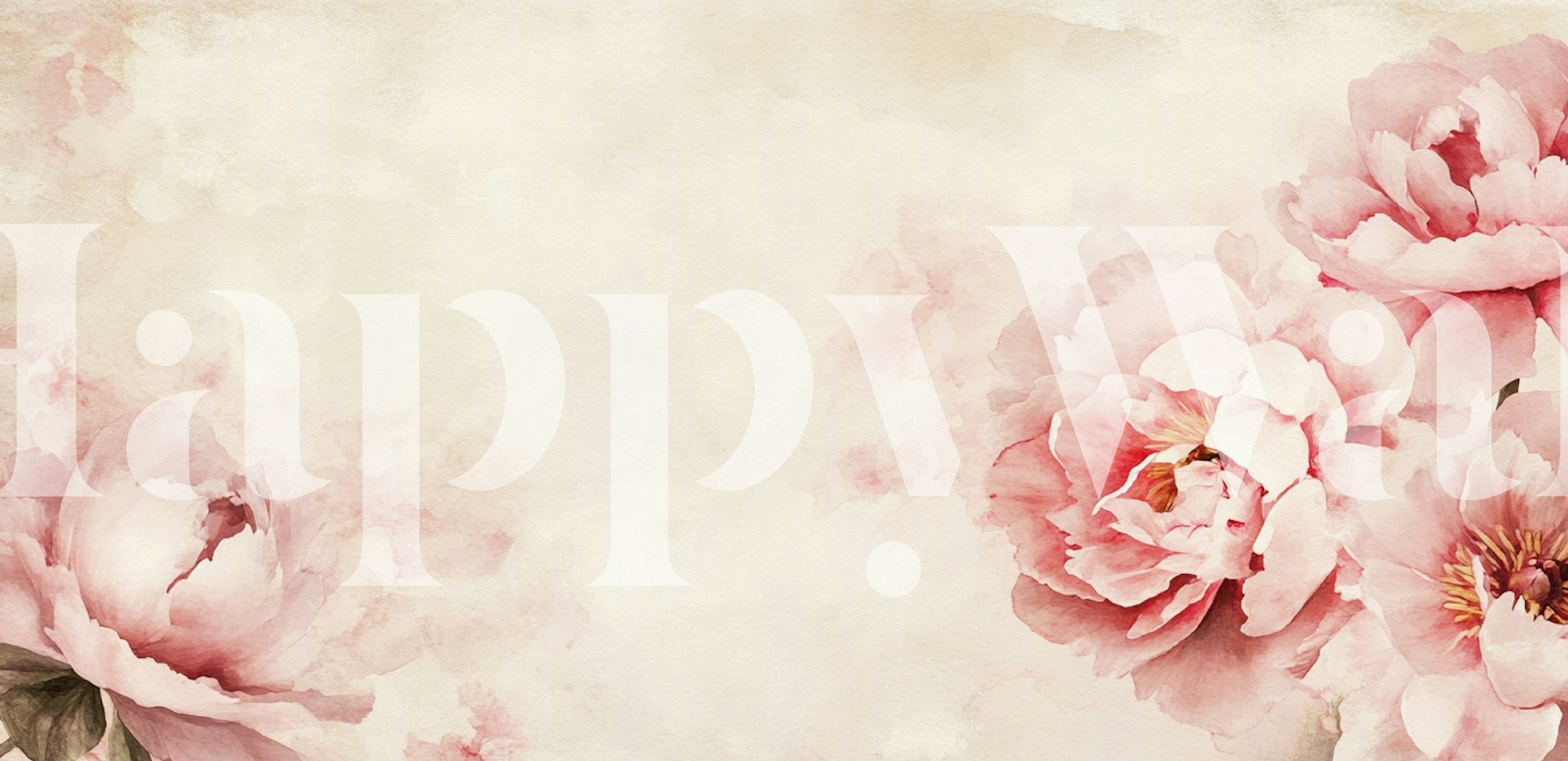 Blush Peony Elegance wallpaper in a room