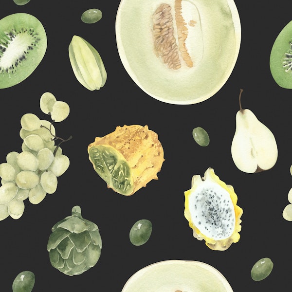 Exotic Green Fruit Pattern