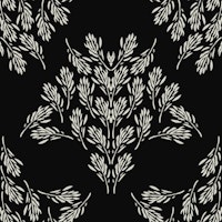Rustic leaf damask large – onyx black tapete