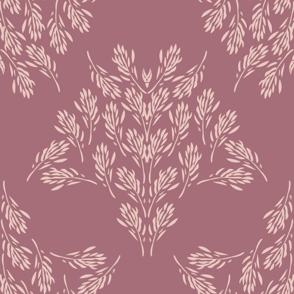Rustic leaf damask medium – antique pink