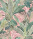 Bali Tropical watercolour Jungle leaves pink