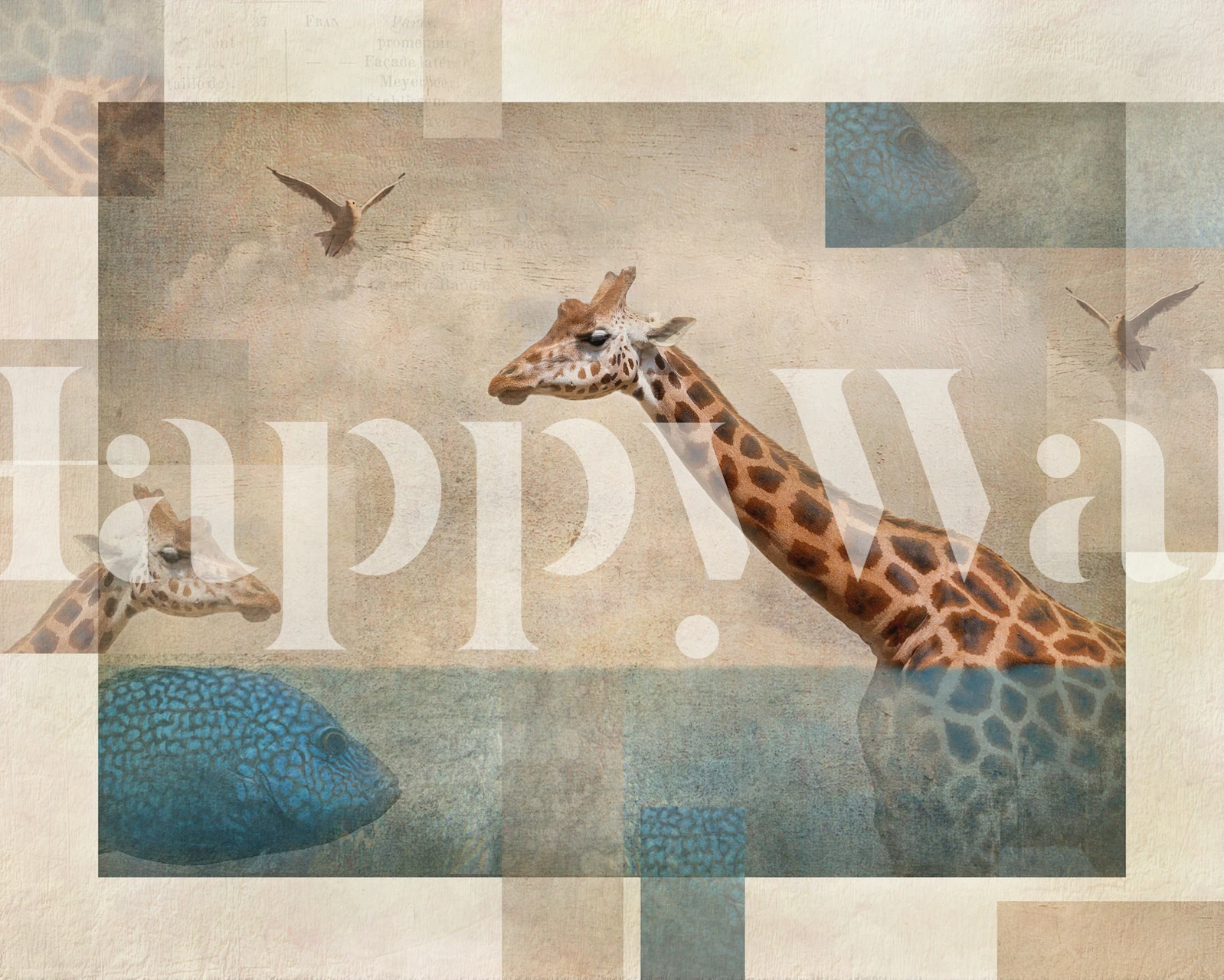 Fantasy wallpaper design in a living room