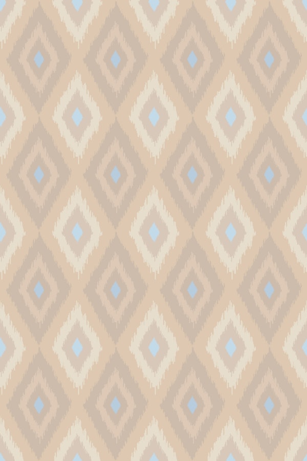 Diamond Ikat Boho Woven Abstract Neutral Sand