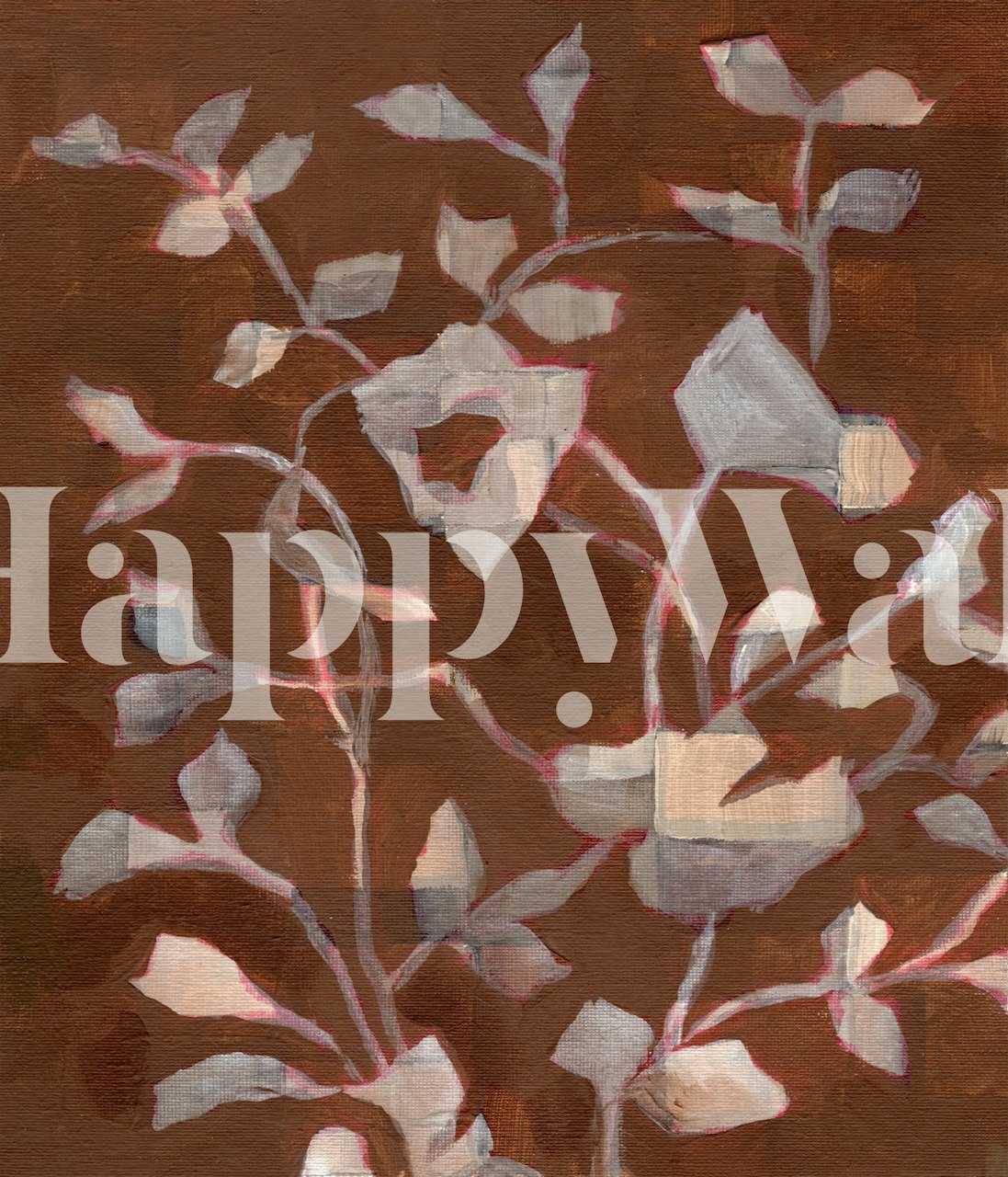 Ταπετσαρία Warm Botanical Elegance σε ένα δωμάτιο