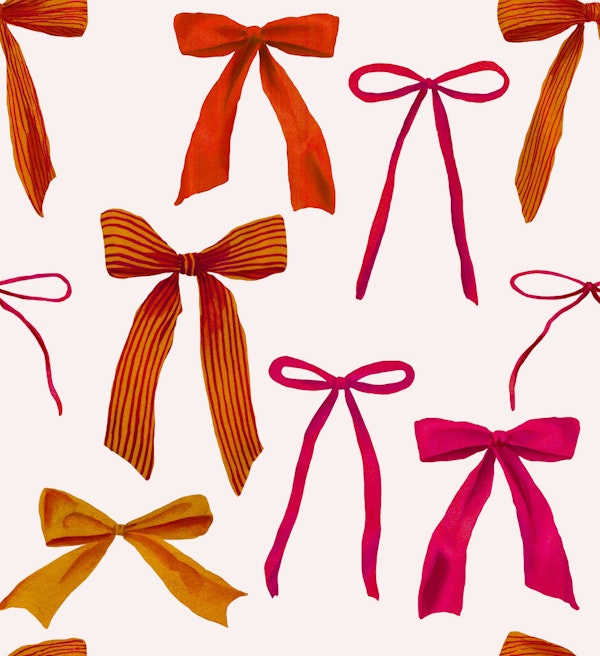 Chic Watercolor Bows Dark - L