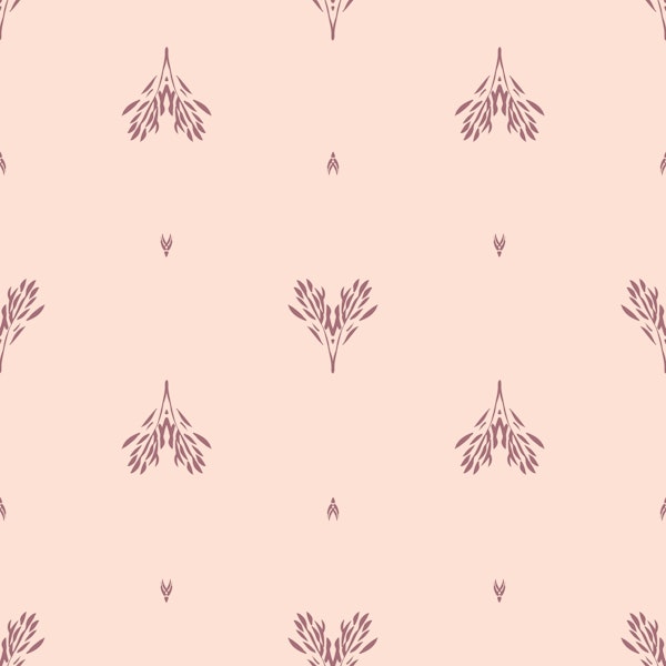 Minimalist heart branches large – pastel pink