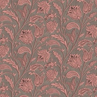 Floral paisley tendrils mosaic rosewood ταπετσαρία