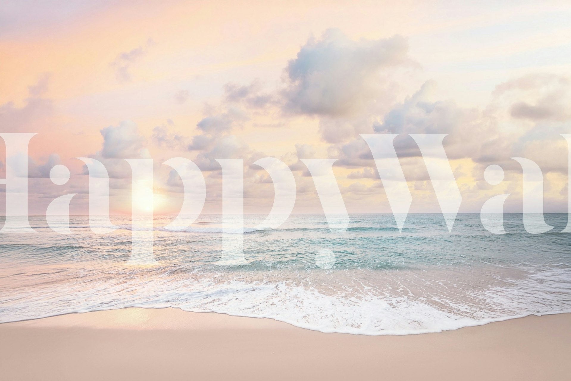 Serene ocean sunset with soft pink and blue hues wallpaper