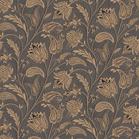 Floral paisley tendrils mosaic dark neutrals ταπετσαρία
