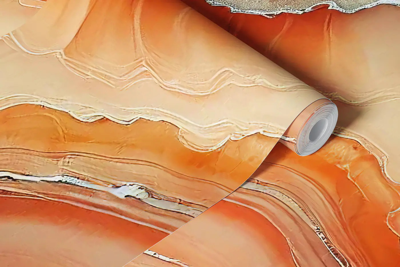 Terracotta Agate Layers wallpaper roll