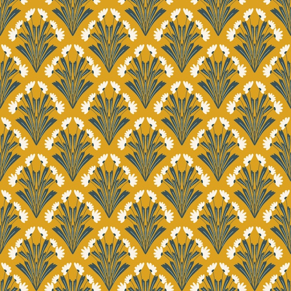 Arcade daisy pattern yellow