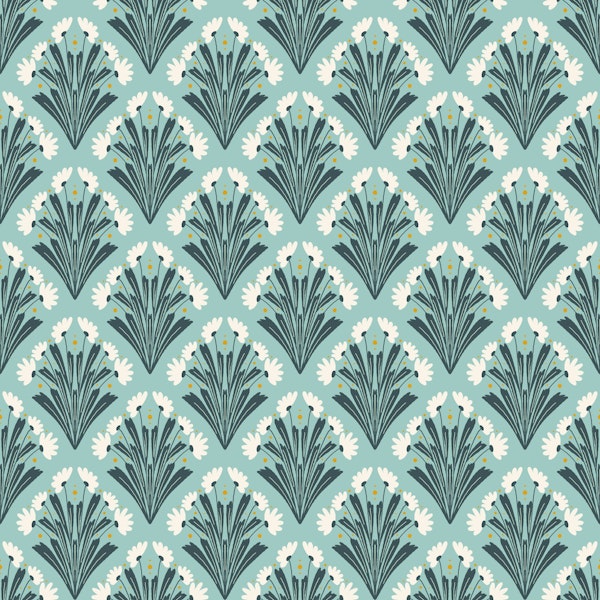 Arcade daisy pattern turquoise