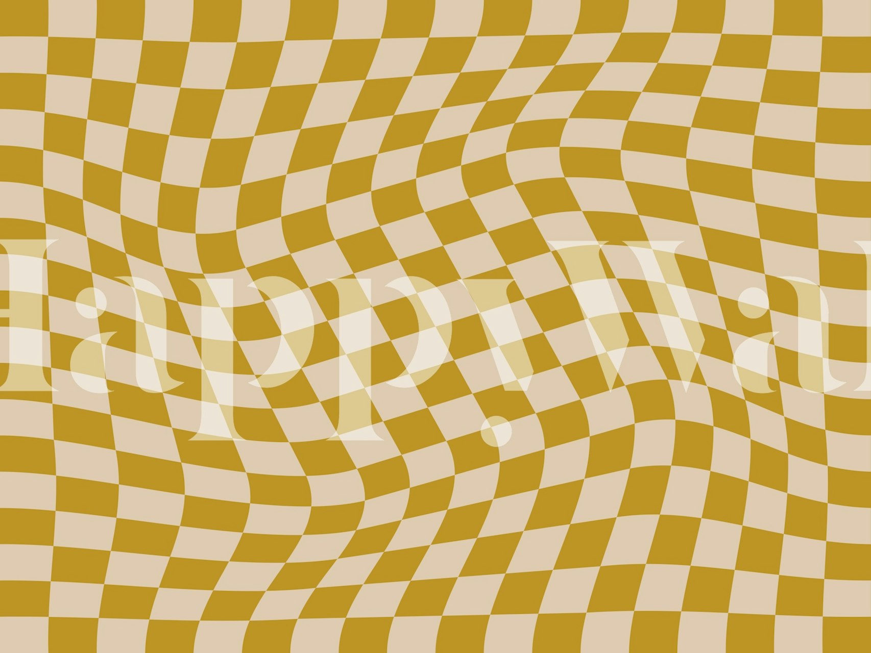 Retro Wavy Checkerboard wallpaper i et rom