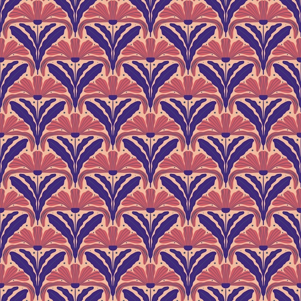 Modern flowers - purple and brown