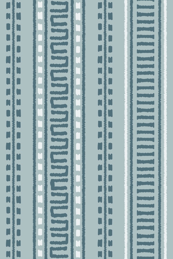 Retro Vertical Textured Stripes Blue