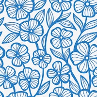 Floral Crochet Lace, Blue tapete