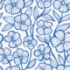 Floral Crochet Lace, Blue