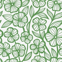 Floral Crochet Lace Pattern, Green tapete