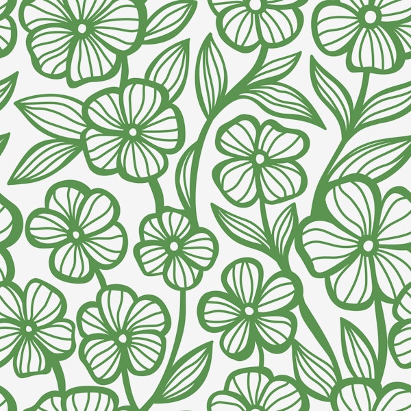 Floral Crochet Lace Pattern, Green