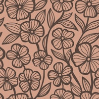 Floral Crochet Lace Pattern, Brown tapete