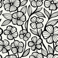 Floral Crochet Lace Pattern, Black and White tapete