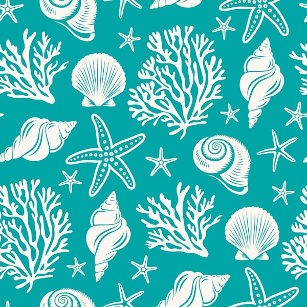 Oceanic Shells and Stars, Teal