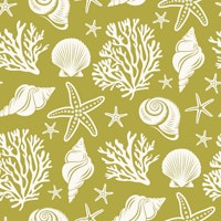 Seaside Treasures Pattern, Sage wallpaper