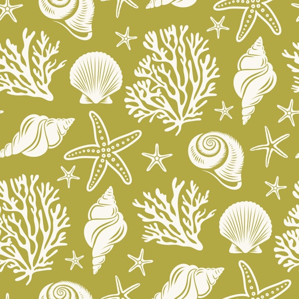 Seaside Treasures Pattern, Sage