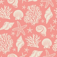 Oceanic Shells and Stars, Pink wallpaper