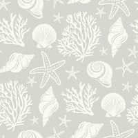 Oceanic Shells and Stars, Grey wallpaper