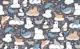 Arctic Animals - peach and charcoal large