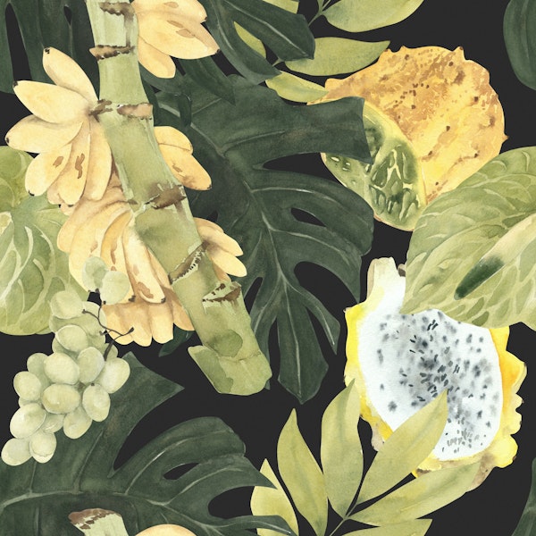 Lush Tropics with Bananas & Grapes