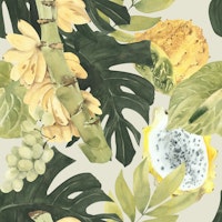 Tropical Fruit & Greenery Pattern carta da parati