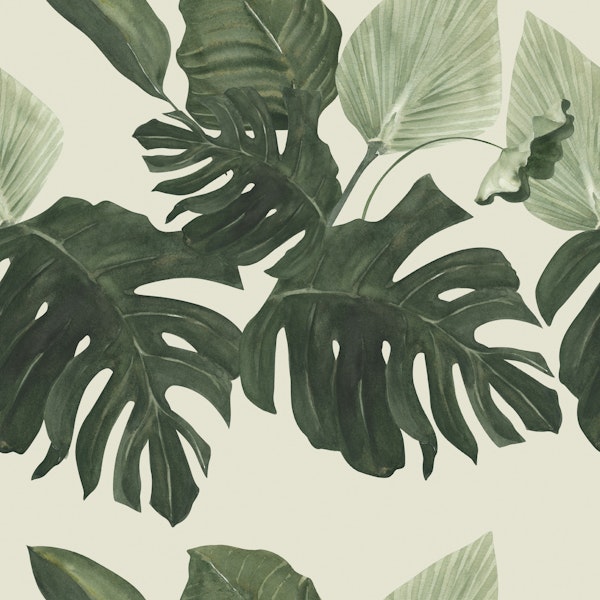 Moody Green Jungle Leaves