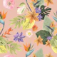 Paradise Flowers & Palm Leaves