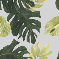 Monstera & Palm Leaves Pattern wallpaper