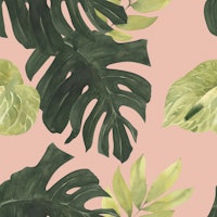 Lush Palm Leaves Watercolor ταπετσαρία